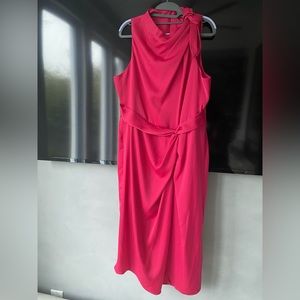 Banana Republic Hot Pink midi dress. Size 16 NWT